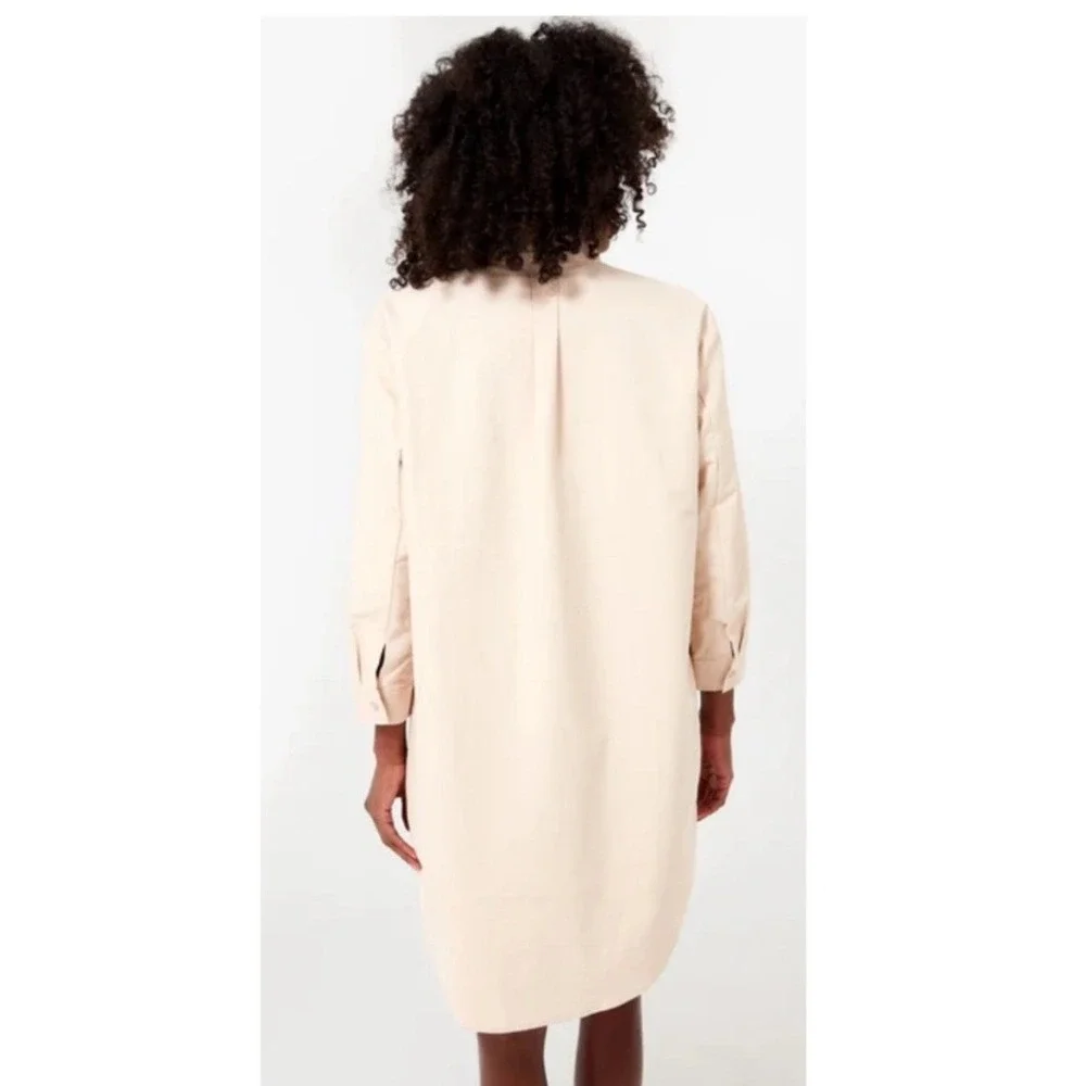 Pomander Place Polly Beige 100% Cotton 3/4 Sleeve Shirt Dress XXL Y187157